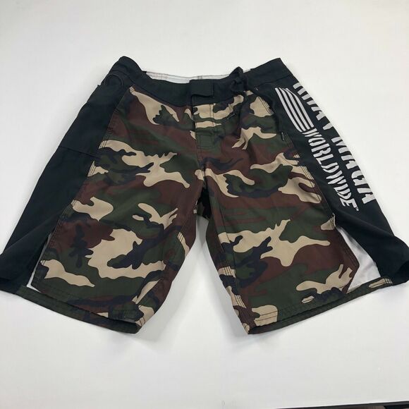 KRAV MAGA WORLDWIDE REVGEAR MEN’S CAMO SHORTS SHORTS NO TAG 28W Medium/Large - Picture 1 of 9